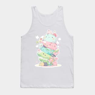 Foodiies Collection - 8 Layer Dango With Cherry Whipped Cream | Kawaii Aesthetic Anime Food Design | PROUD OTAKU Tank Top